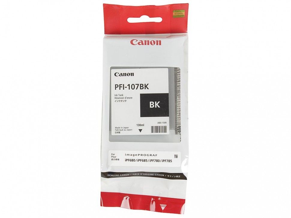 Картридж струйный Canon PFI-107BK 6705B001 черный для Canon iP F680/685/780/785 (130мл)