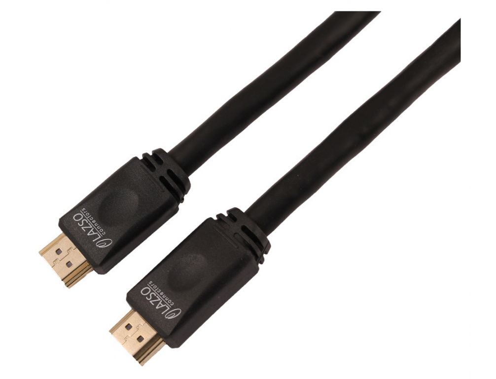 Кабель аудио-видео LAZSO WH-111 HDMI (m)/HDMI (m) 25м. Позолоченные контакты черный (WH-111(25M))