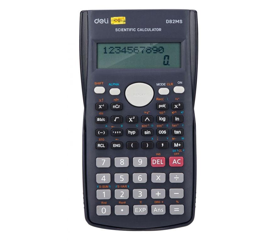 Калькулятор научный Deli ED82MS темно-синий 10+2-разр.