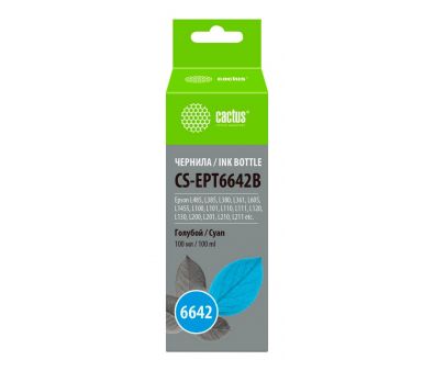  Cactus CS-EPT6642B T6642  100  Epson L100/L110/L120/L132/L200/L210/L222/L300/L312/L350/L355/L362/L366/L456/L550/L555/L566/L1300