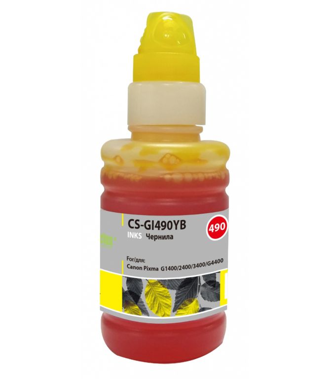 Чернила Cactus CS-GI490YB желтый 100мл для Canon Pixma G1400/G2400/G3400