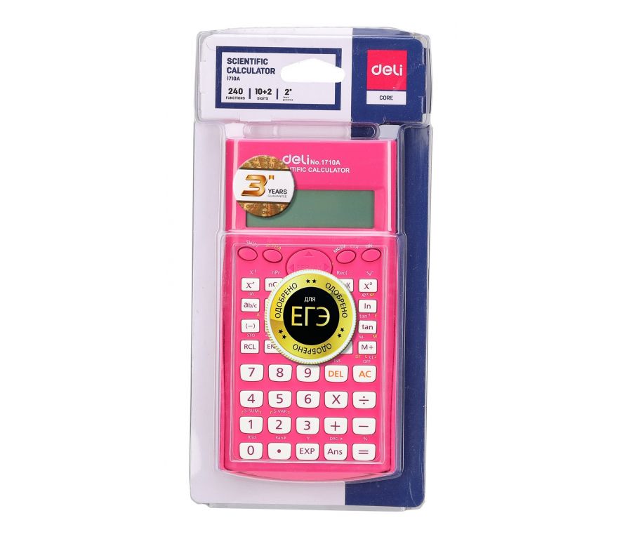 Калькулятор научный Deli E1710A/RED красный 10+2-разр.