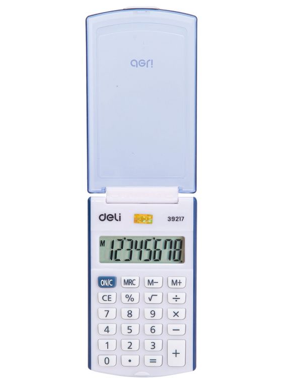 Калькулятор карманный Deli E39217/BLUE синий 8-разр.