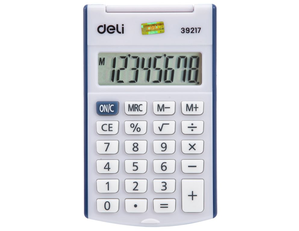 Калькулятор карманный Deli E39217/BLUE синий 8-разр.