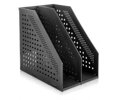 Лоток вертикальный Deli 78999Black 2отд. складной A4 168х255х243мм черный пластик