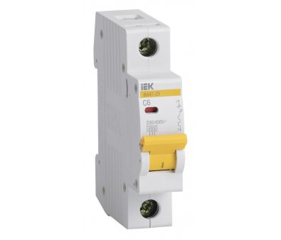   IEK 47-29 MVA20-1-006-C 6A  C 4.5kA 1 230/400 1 