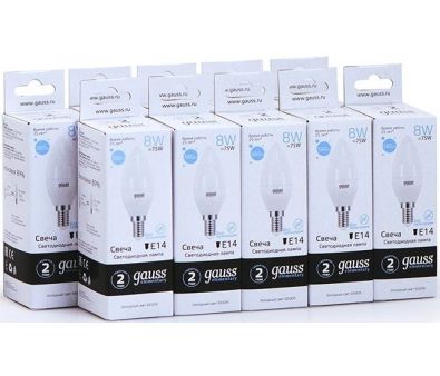   Gauss LED Elementary Candle 8W E14 6500K 33138 (10 )