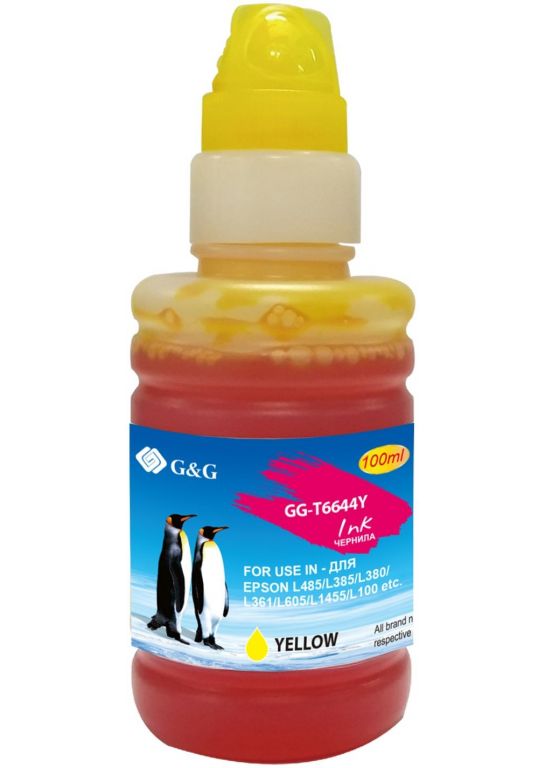 Чернила G&G GG-T6644Y желтый 100мл для Epson L100, L110, L120, L130, L132, L210, L222
