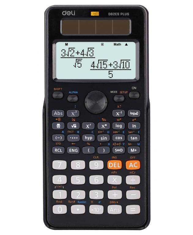 Калькулятор научный Deli ED82ES черный 10+2-разр.