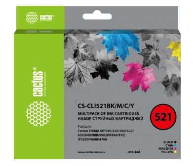   Cactus CS-CLI521BK/M/C/Y ///  (33.6)  Canon