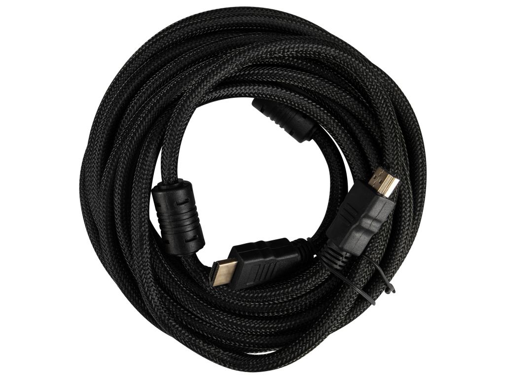 Кабель аудио-видео Buro HDMI (m)/HDMI (m) 5м. феррит.кольца Позолоченные контакты черный (HDMI-V1.4-5MC)