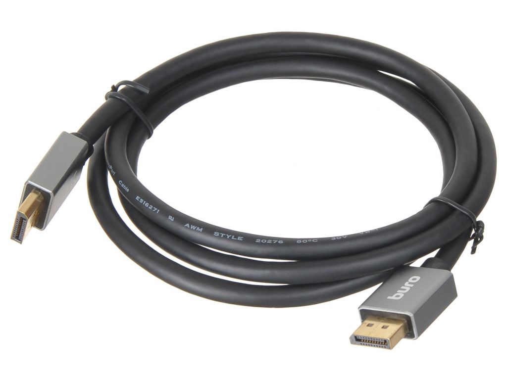 Кабель аудио-видео Buro DisplayPort (m)/DisplayPort (m) 1.5м. Позолоченные контакты черный (BHP-DPP-1.4-1.5G)