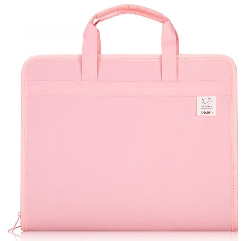 Папка-портфель Deli 72561PINK 13 отдел. A4 терилен розовый Мин. заказ: 12