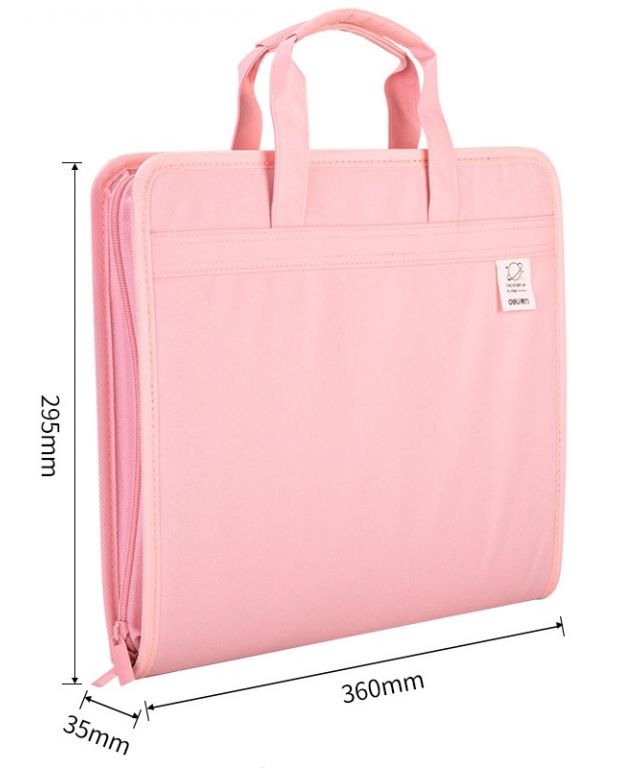 Папка-портфель Deli 72561PINK 13 отдел. A4 терилен розовый Мин. заказ: 12