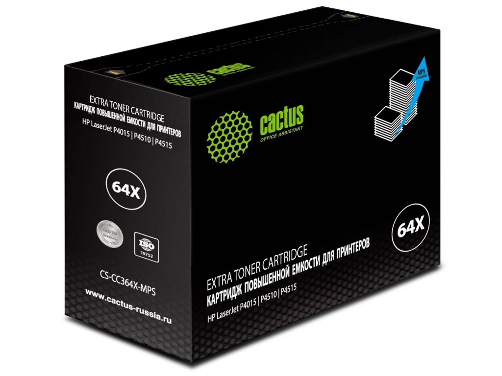 Картридж лазерный Cactus CS-CC364X-MPS CC364XX черный (30000стр.) для HP LJ P4015/P4515
