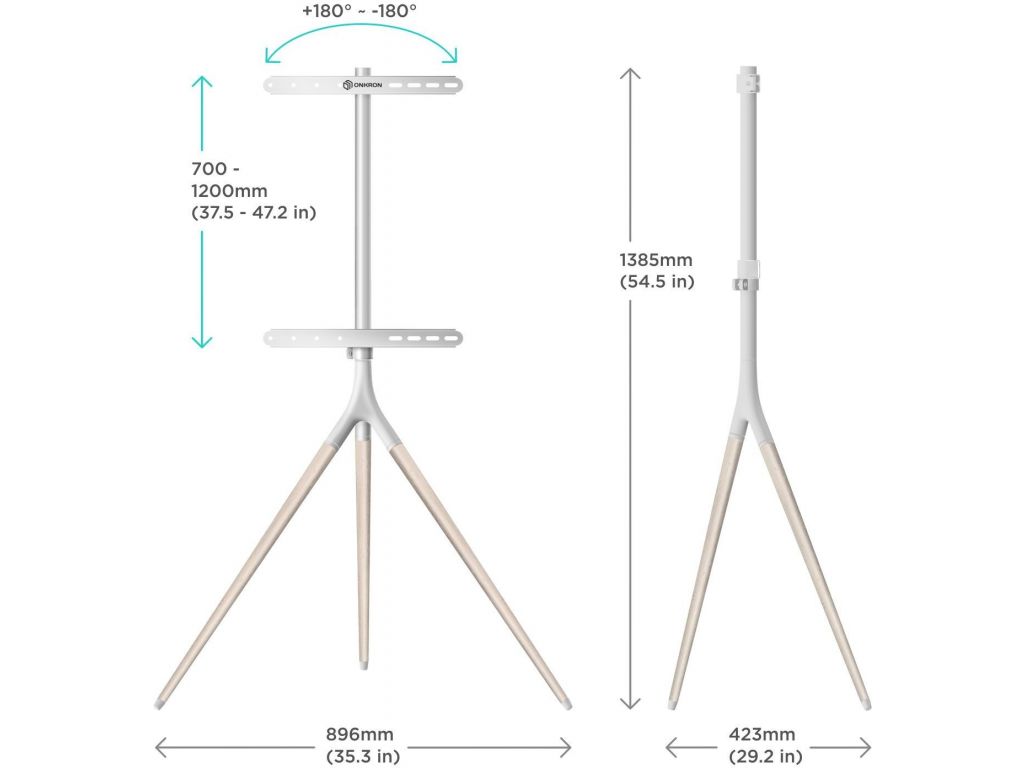 Подставка для телевизора Onkron TS1220 белый 32"-65" макс.35кг напольный