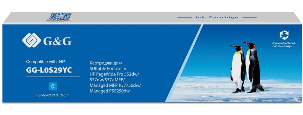 Картридж струйный G&G GG-L0S29YC 976YC голубой (245мл) для HP PW Pro 577/552/ Enterprise 556/586
