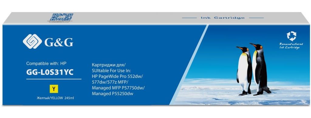 Картридж струйный G&G GG-L0S31YC 976YC желтый (245мл) для HP PW Pro 577/552/ Enterprise 556/586