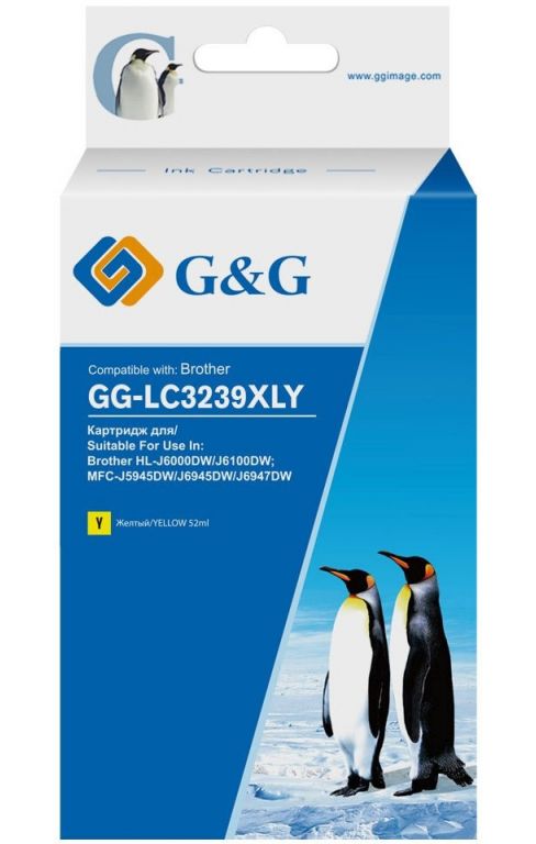 Картридж струйный G&G GG-LC3239XLY желтый (52мл) для Brother HL-J6000DW/J6100DW