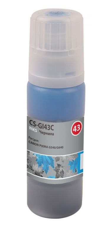 Чернила Cactus CS-GI43C голубой60мл для Canon Pixma G640/540