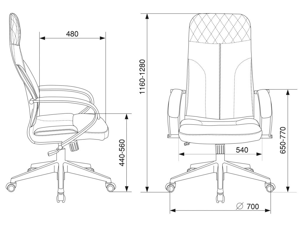 Кресло Бюрократ CH-608Fabric/FABRIC-DGREY (темно-серый Alfa 44)