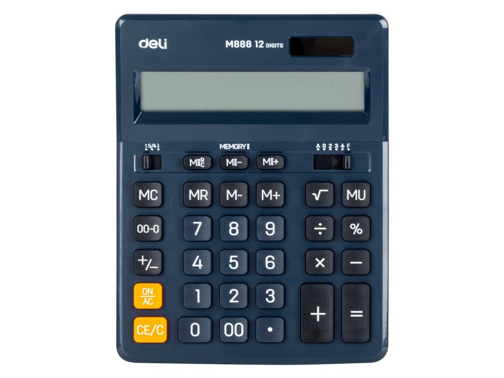 Калькулятор настольный Deli EM888F-blue синий 12-разр.