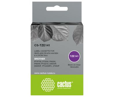   Cactus CS-TZE141 TZe-141   Brother PT-P700, P750W, P900W, P950W, PT-D210, D450VP, D600VP, PT-2430PC, 2700VP
