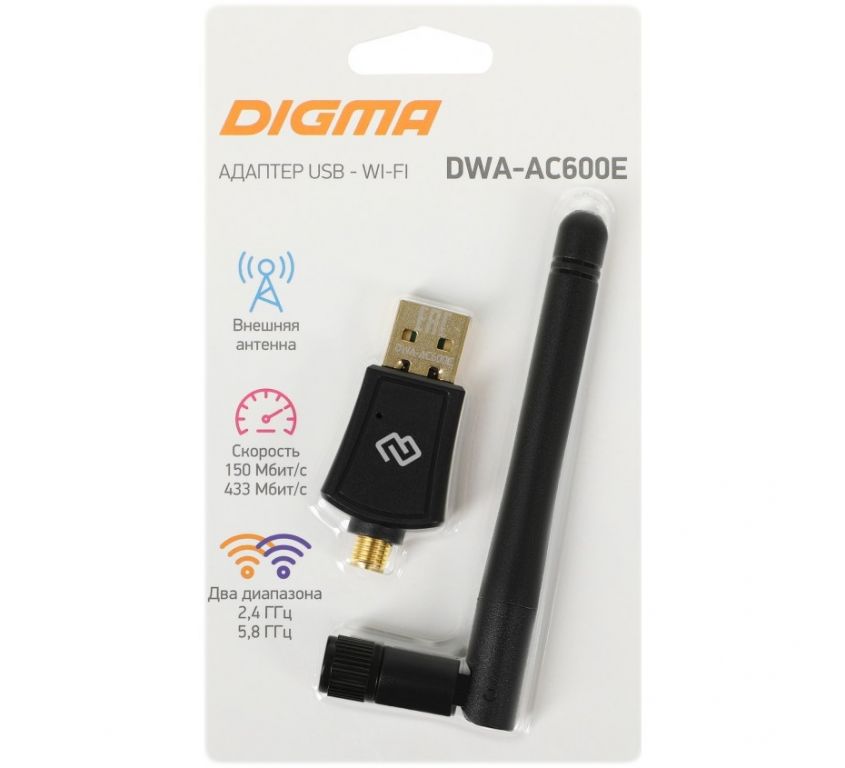 Wi-Fi адаптер Digma DWA-AC600E