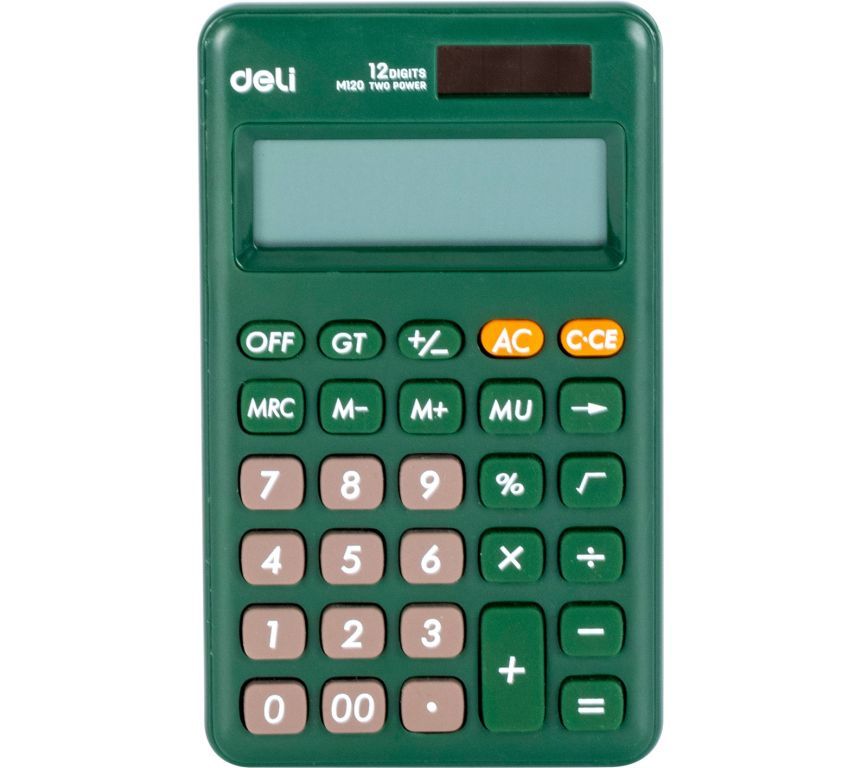 Калькулятор карманный Deli EM120GREEN зеленый 12-разр.