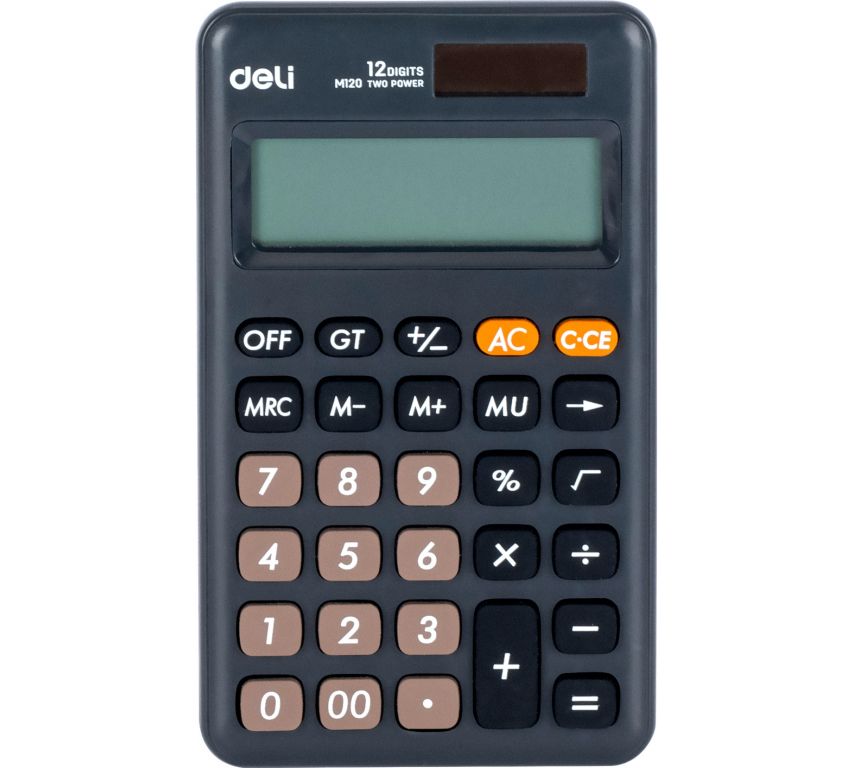 Калькулятор карманный Deli EM120BLACK черный 12-разр.