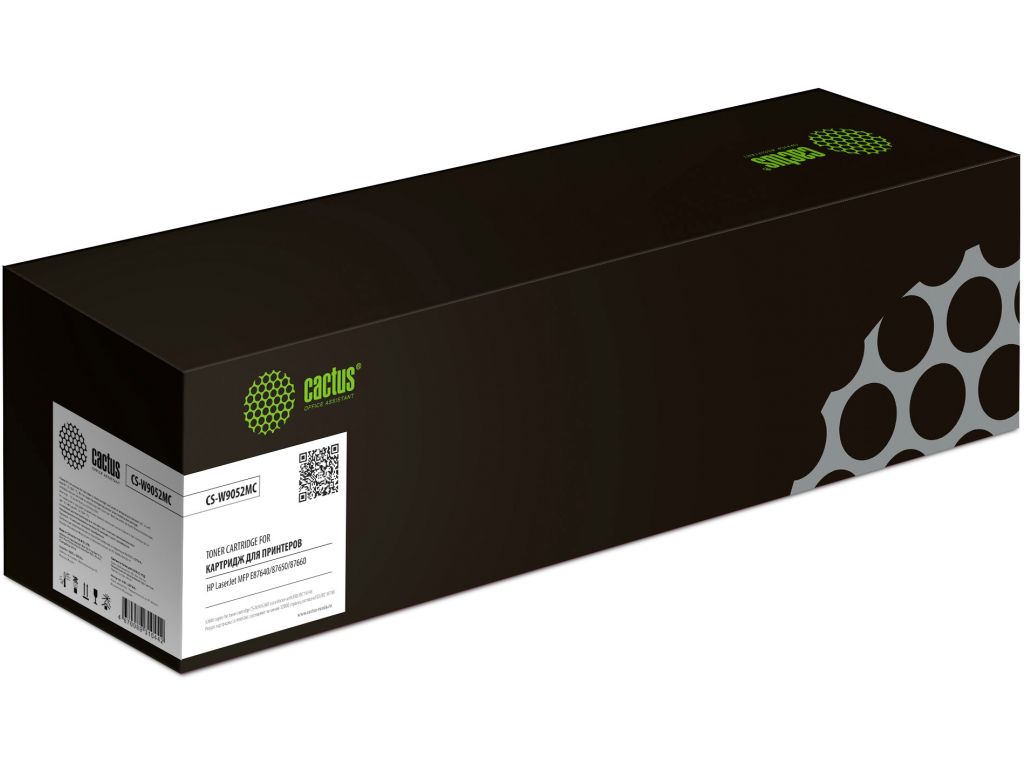Картридж лазерный Cactus CS-W9052MC W9052MC желтый (52000стр.) для HP LJ MFP E87640/87650/87660