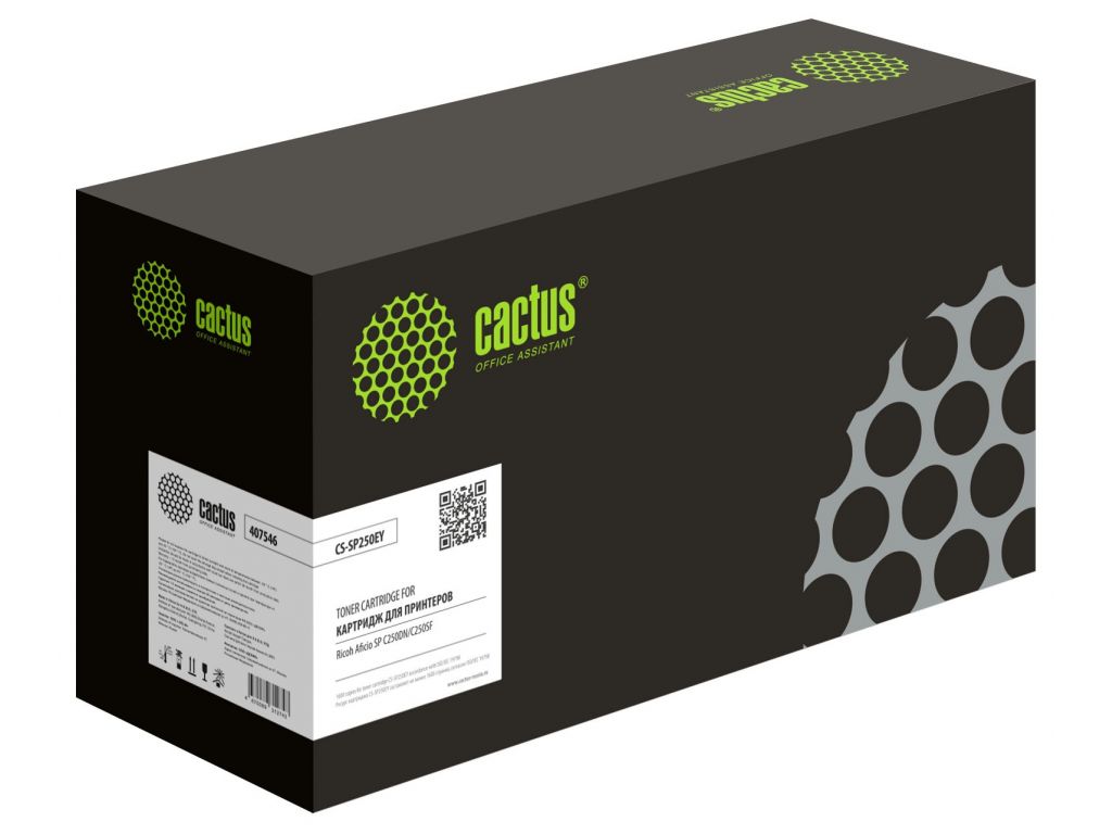 Картридж лазерный Cactus CS-SP250EY 407546 желтый (1600стр.) для Ricoh Aficio SP C261SFNw