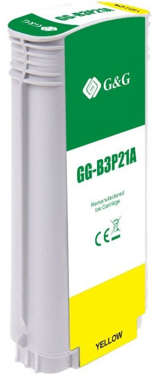 Картридж струйный G&G №727 GG-B3P21A желтый (130мл) для HP DJ T920/T1500