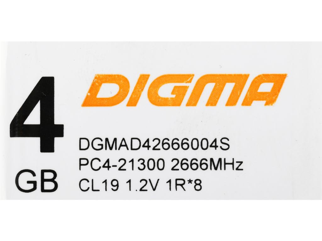Оперативная память Digma 4ГБ DDR4 2666 МГц DGMAD42666004S