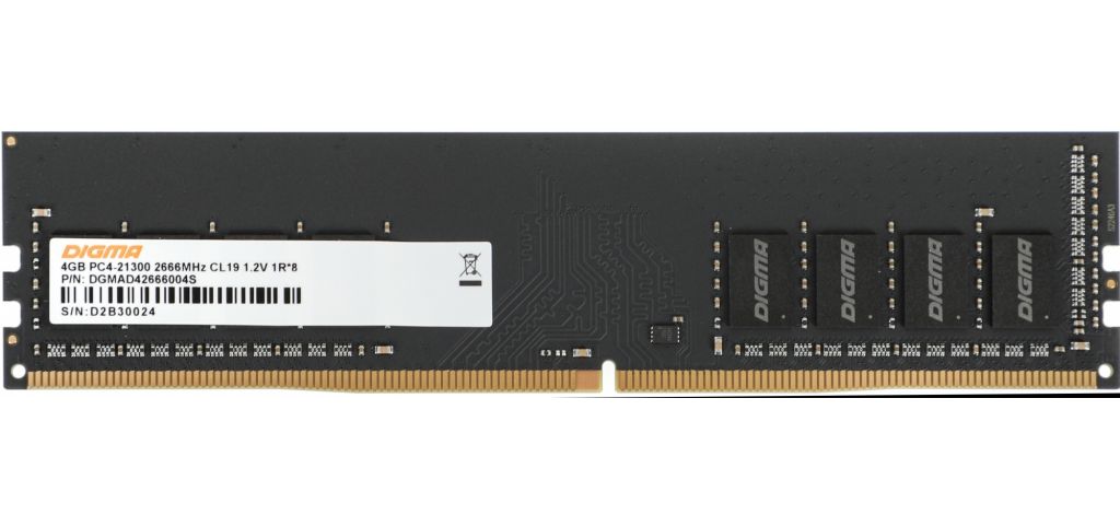 Оперативная память Digma 4ГБ DDR4 2666 МГц DGMAD42666004S