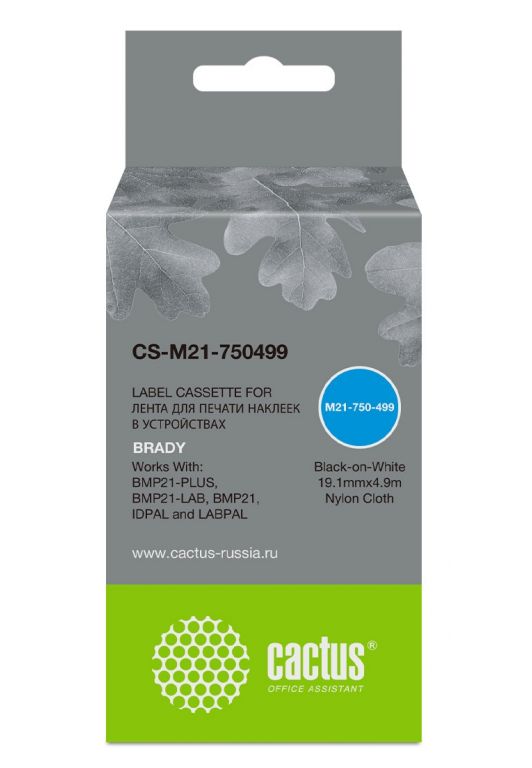Картридж ленточный Cactus CS-M21-750499 черный для Brady BMP21-PLUS, BMP21-LAB