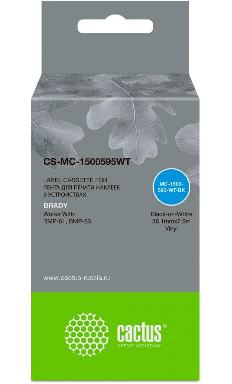 Картридж ленточный Cactus CS-MC-1500595WT черный для Brady BMP-41/BMP-51/BMP-53-PC-Linked