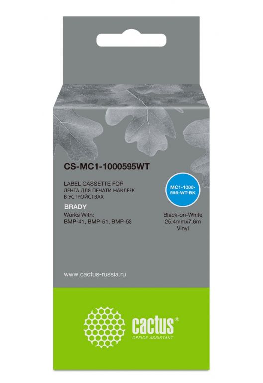 Картридж ленточный Cactus CS-MC1-1000595WT черный для Brady BMP-41/BMP-51/BMP-53-PC-Linked