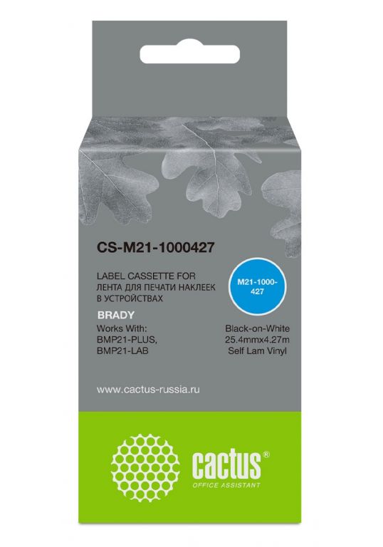 Картридж ленточный Cactus CS-M21-1000427 черный для Brady BMP21-PLUS, BMP21, BMP21-LAB