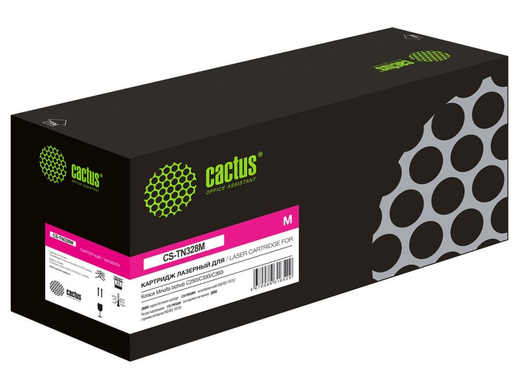 Картридж лазерный Cactus CS-TN328M TN328M пурпурный (28000стр.) для Konica Minolta bizhub C250i/C300i/C360i
