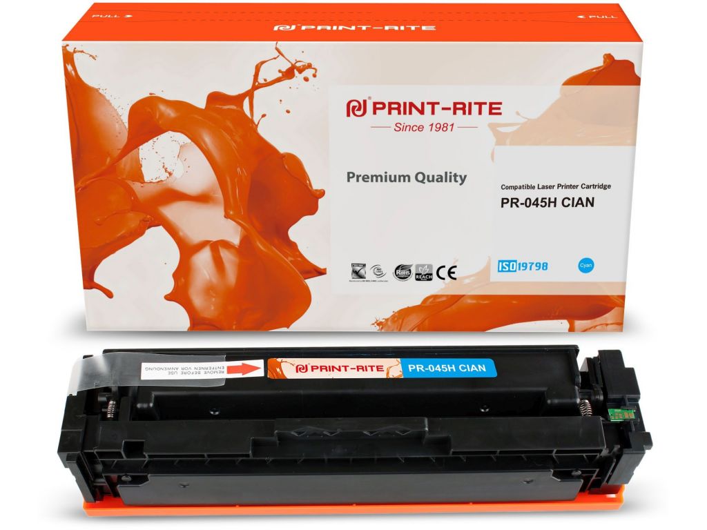 Картридж лазерный Print-Rite TFC448CPU1J PR-045H CIAN 045H Cian голубой (2200стр.) для Canon LBP 611Cn/613Cdw/631Cn/633Cdw/635Cx