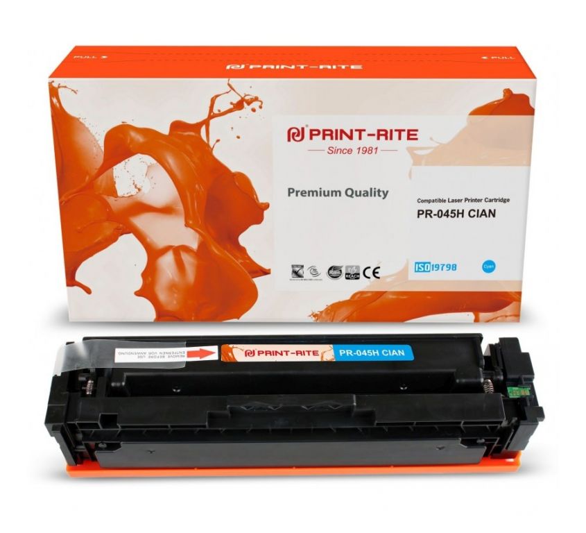 Картридж лазерный Print-Rite TFC448CPU1J PR-045H CIAN 045H Cian голубой (2200стр.) для Canon LBP 611Cn/613Cdw/631Cn/633Cdw/635Cx