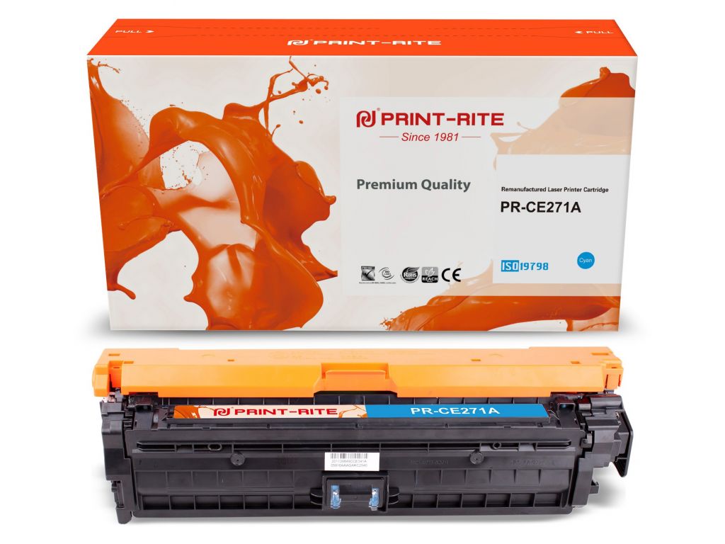 Картридж лазерный Print-Rite TRH864YPU1J PR-CE271A CE271A голубой (15000стр.) для HP LJ Ent CP5525
