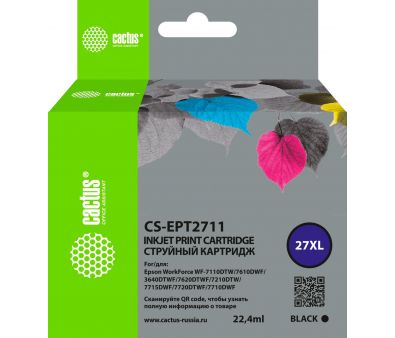   Cactus CS-EPT2711 27XL  (22.4)  Epson WorkForce WF-3620/3640/7110/7210
