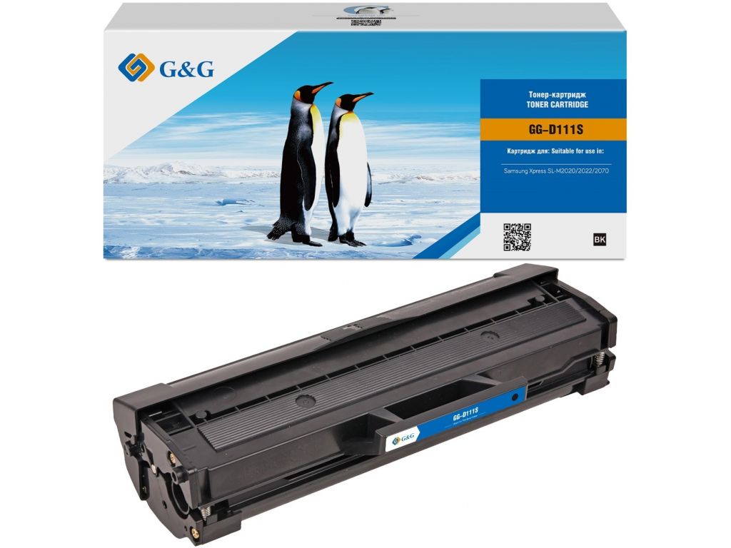 Картридж лазерный G&G GG-D111S черный (1000стр.) для Samsung Samsung Xpress SL-M2020/2022/2070