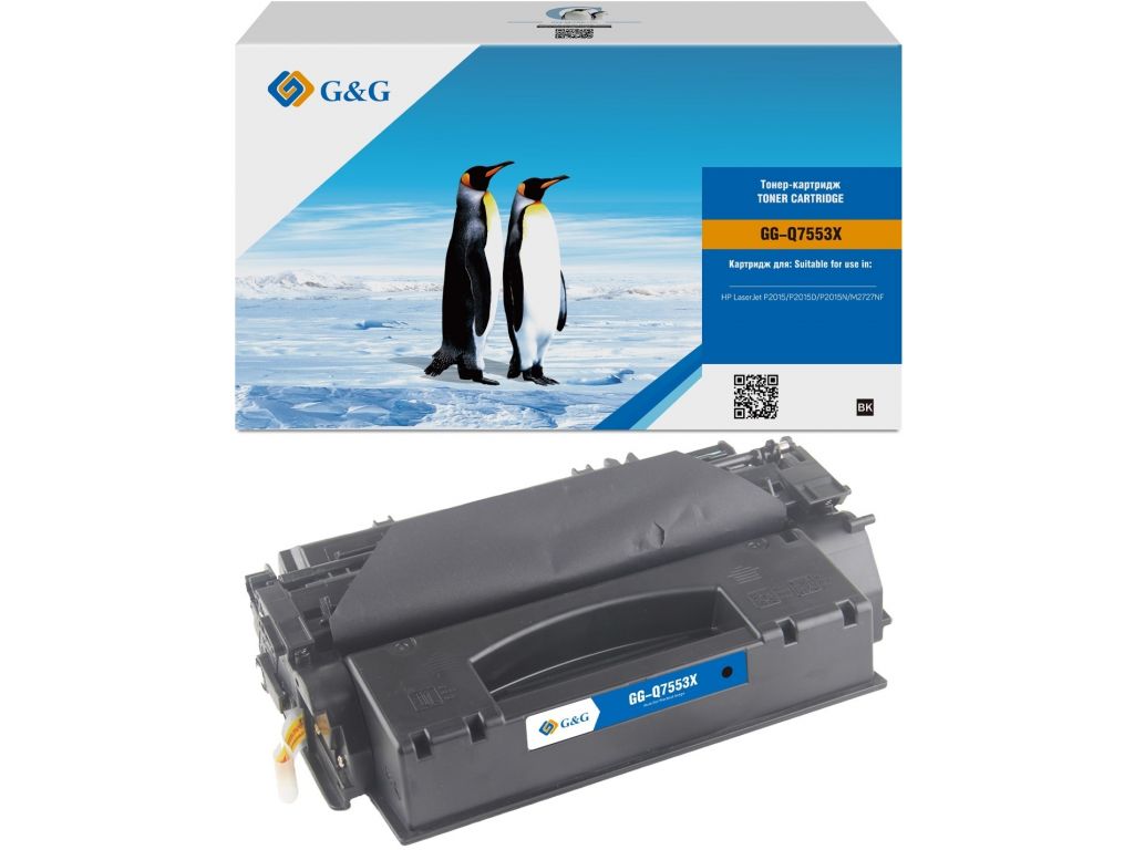 Картридж лазерный G&G GG-Q7553X черный (7000стр.) для HP LJ P2010/P2014/P2015/M2727nf MFP