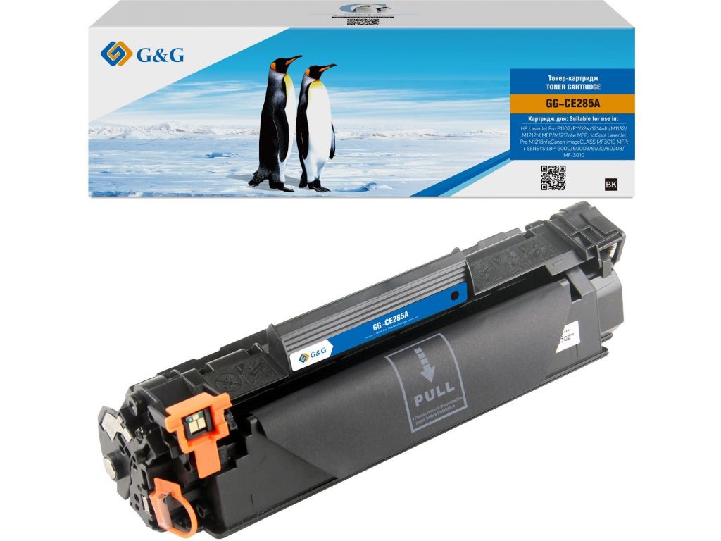 Картридж лазерный G&G GG-CE285A черный (1600стр.) для HP LJ Pro P1102/P1102w/1214nfh/M1132/M1212nf MFP/M1217nfw MFP