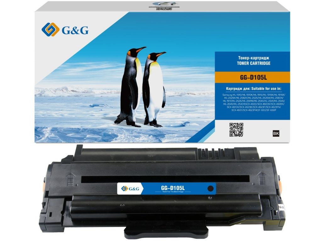 Картридж лазерный G&G GG-D105L черный (2500стр.) для Samsung ML-1910/1915/1916K/2525K/1911;SCX-4600/4605K/4610K/4623K