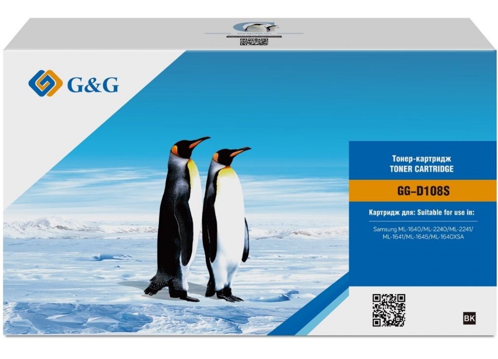 Картридж лазерный G&G GG-D108S черный (1500стр.) для Samsung ML-1640/2240/2241/1641/1645/1640XSA
