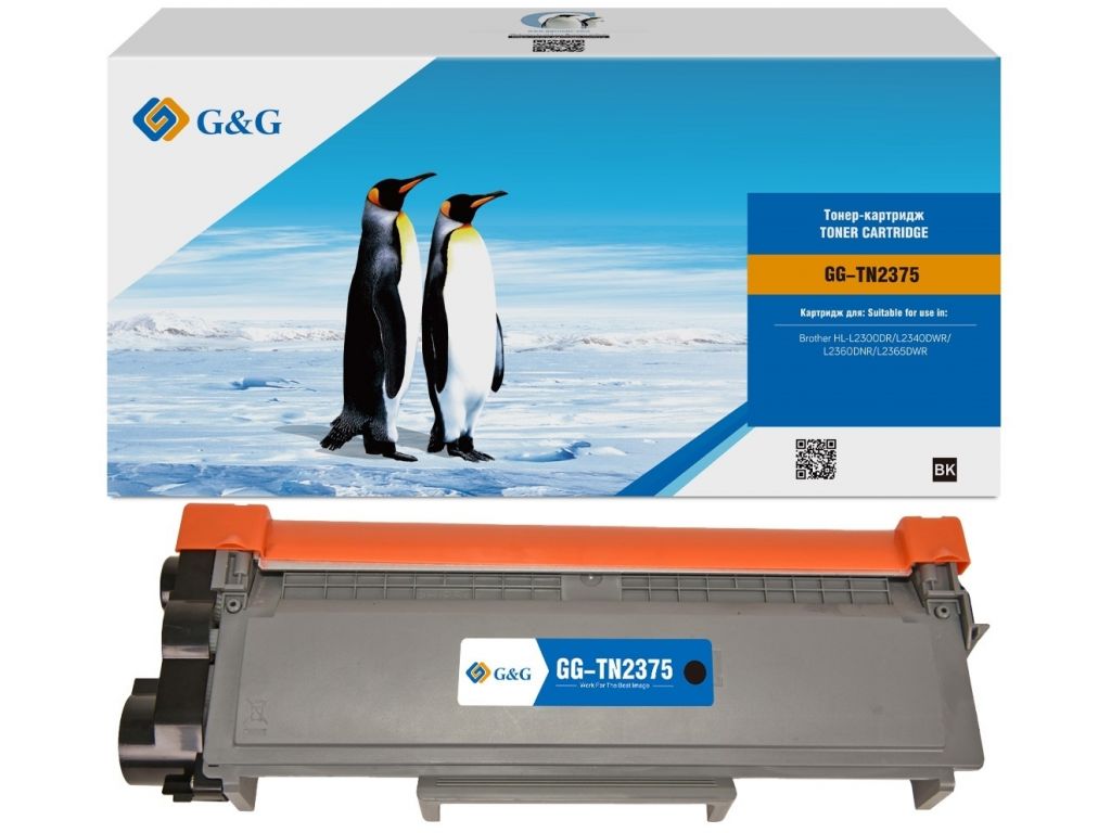 Картридж лазерный G&G GG-TN2375 черный (2600стр.) для Brother HL-L2300DR/L2340DWR/L2360DNR/L2365DWR